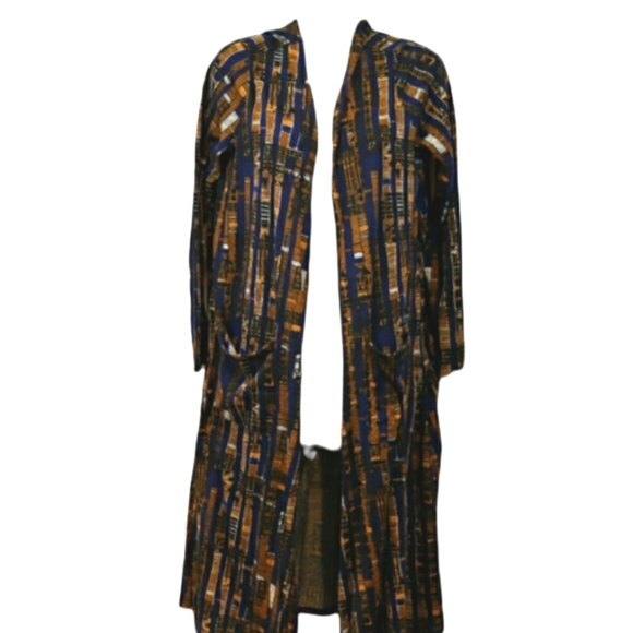 LuLaRoe Geometric Print Joy Long Line Cardigan Medium Cozy Oversized Sweater - Picture 1 of 13